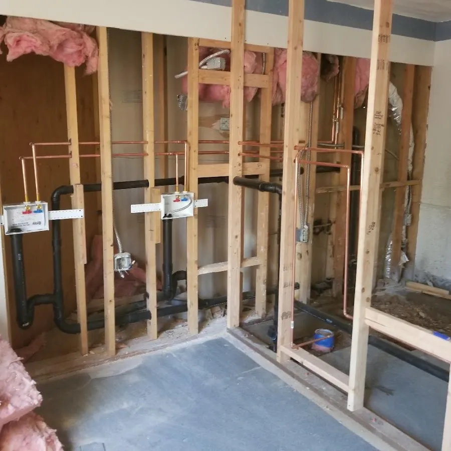 Copper pipe rough-in and plumbing installation in Walpole